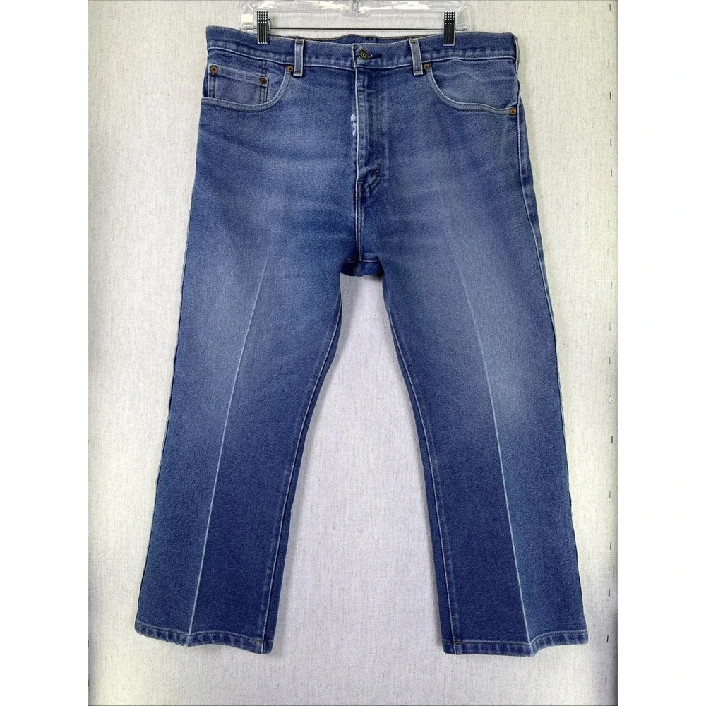 Vintage 90s Levi's 517‎ Men's Pleated Blue Jeans 38x29 (actual 38x25)